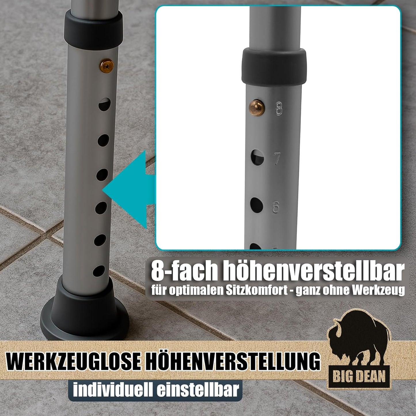 Drehbarer Duschhocker höhenverstellbar