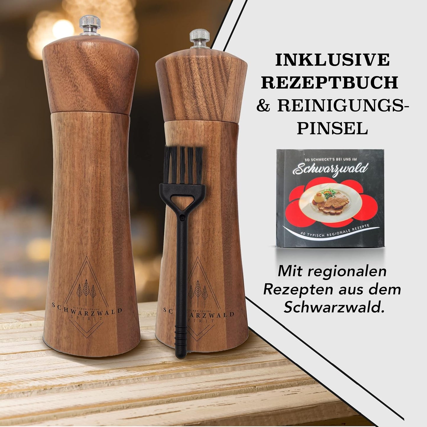 Salz- und Pfeffermühlen-Set mit Keramikmahlwerk, 25,5 cm