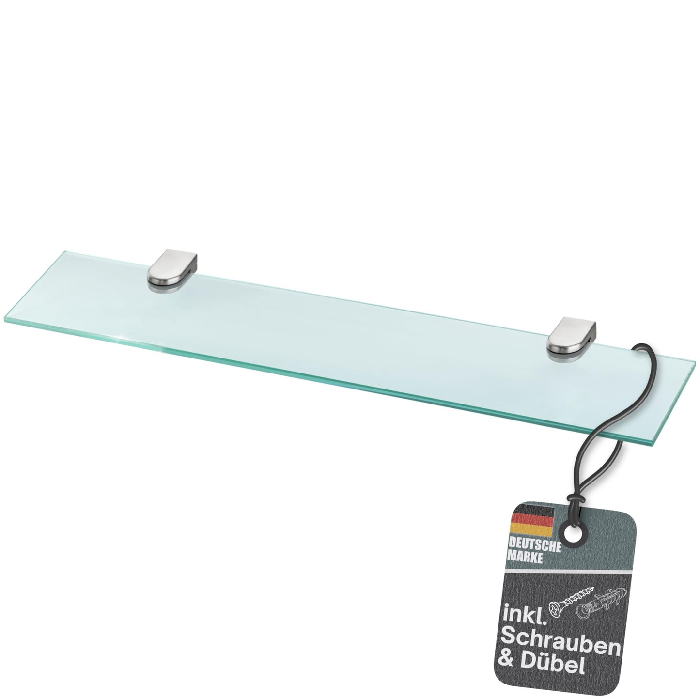 Glasregal Wandregal aus Sicherheitsglas 50cm, 50 x 10,16 x 0,6 cm Klarglas