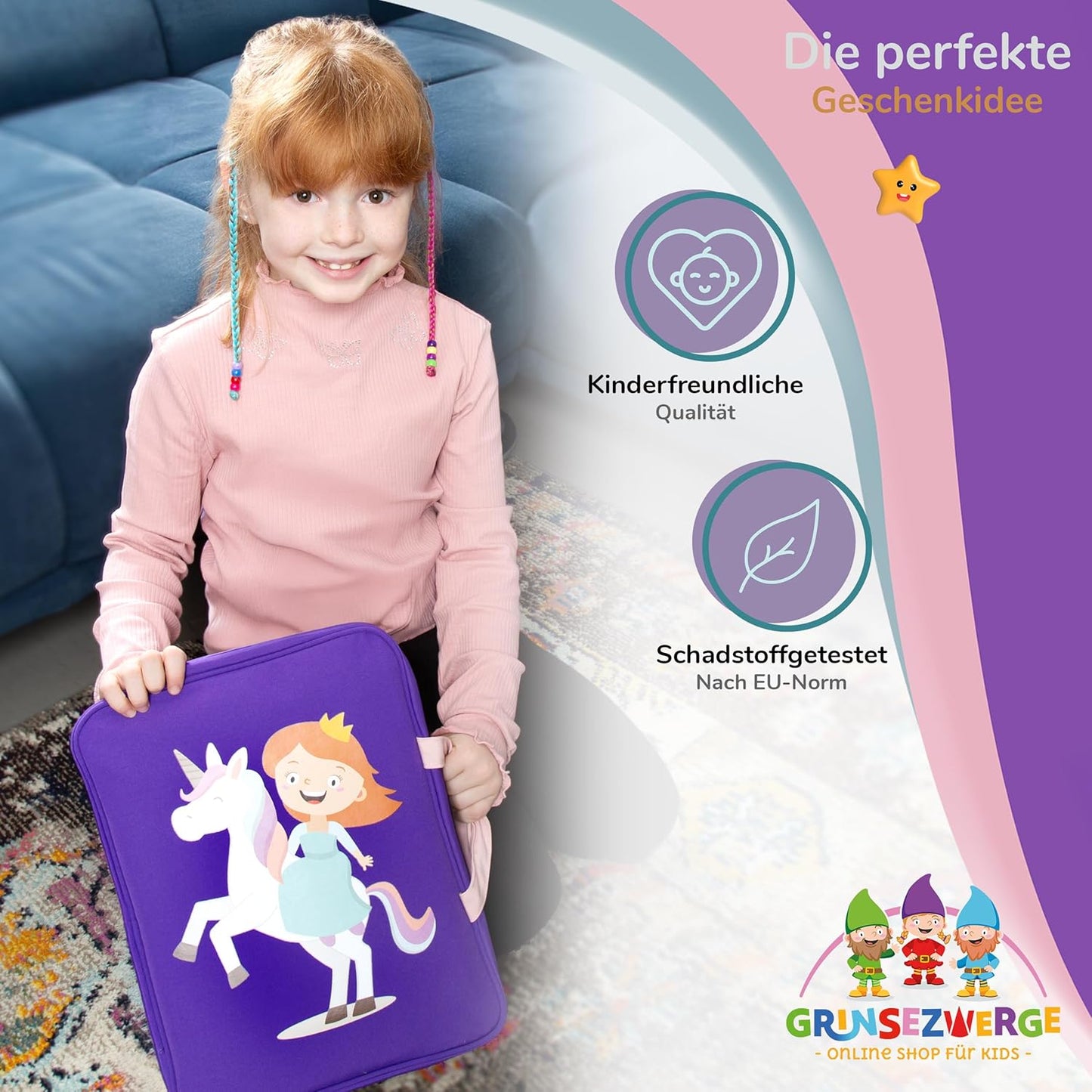 Tasche für Edurino, Tonie & TipToi Zubehör, Pia Prinzessin (Lila)