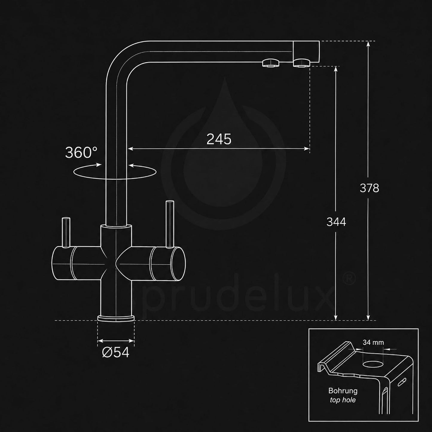 Untertisch Wassersprudler System Isabella, ohne CO2 Flasche, Isabella Edelstahl Ohne CO2 Flasche