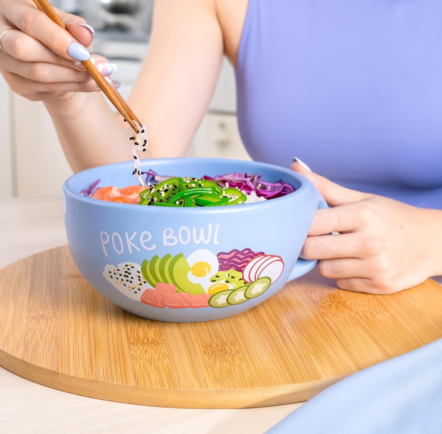 Suppenschüssel für Poke und Nudelsuppen, Poke, Blau