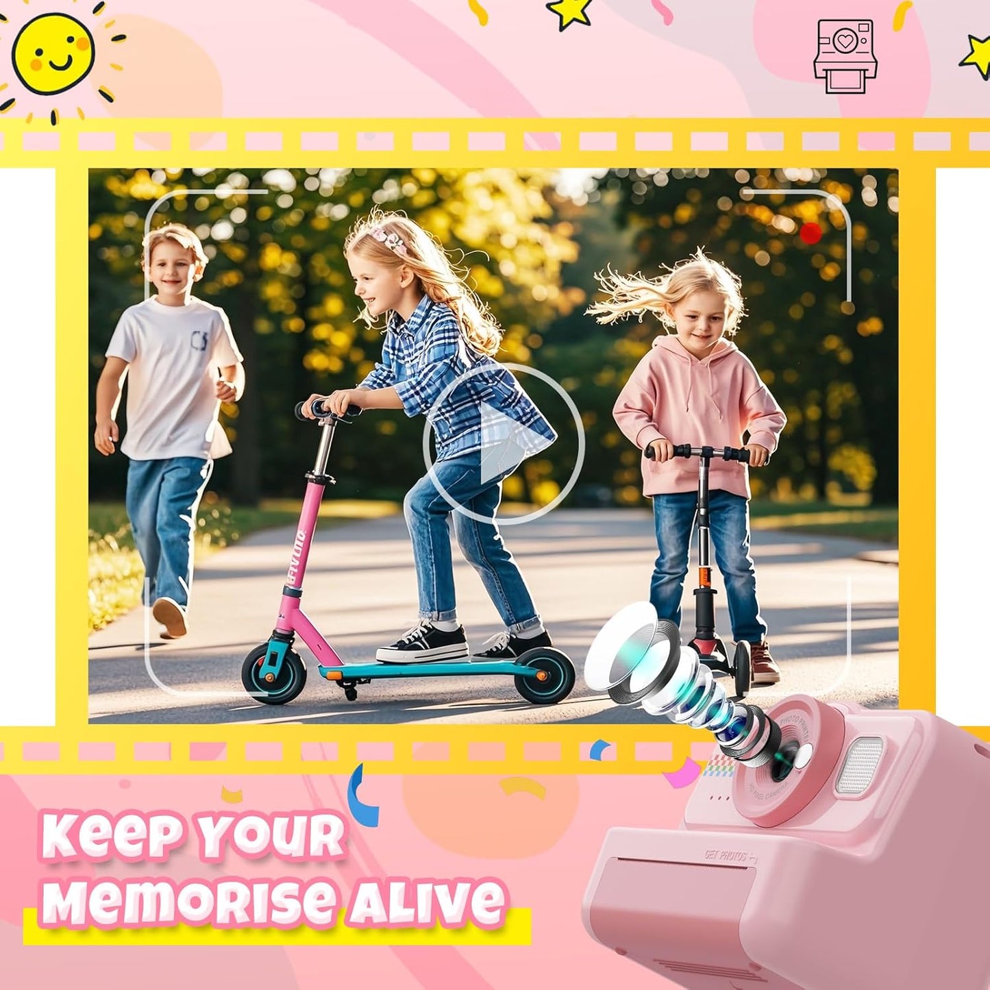 Kinderkamera Sofortbildkamera, Rosa