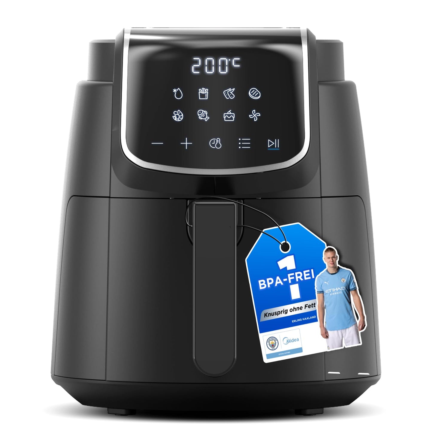 Heissluftfritteuse MAD40F8APK mit LED-Touchscreen, 4 L