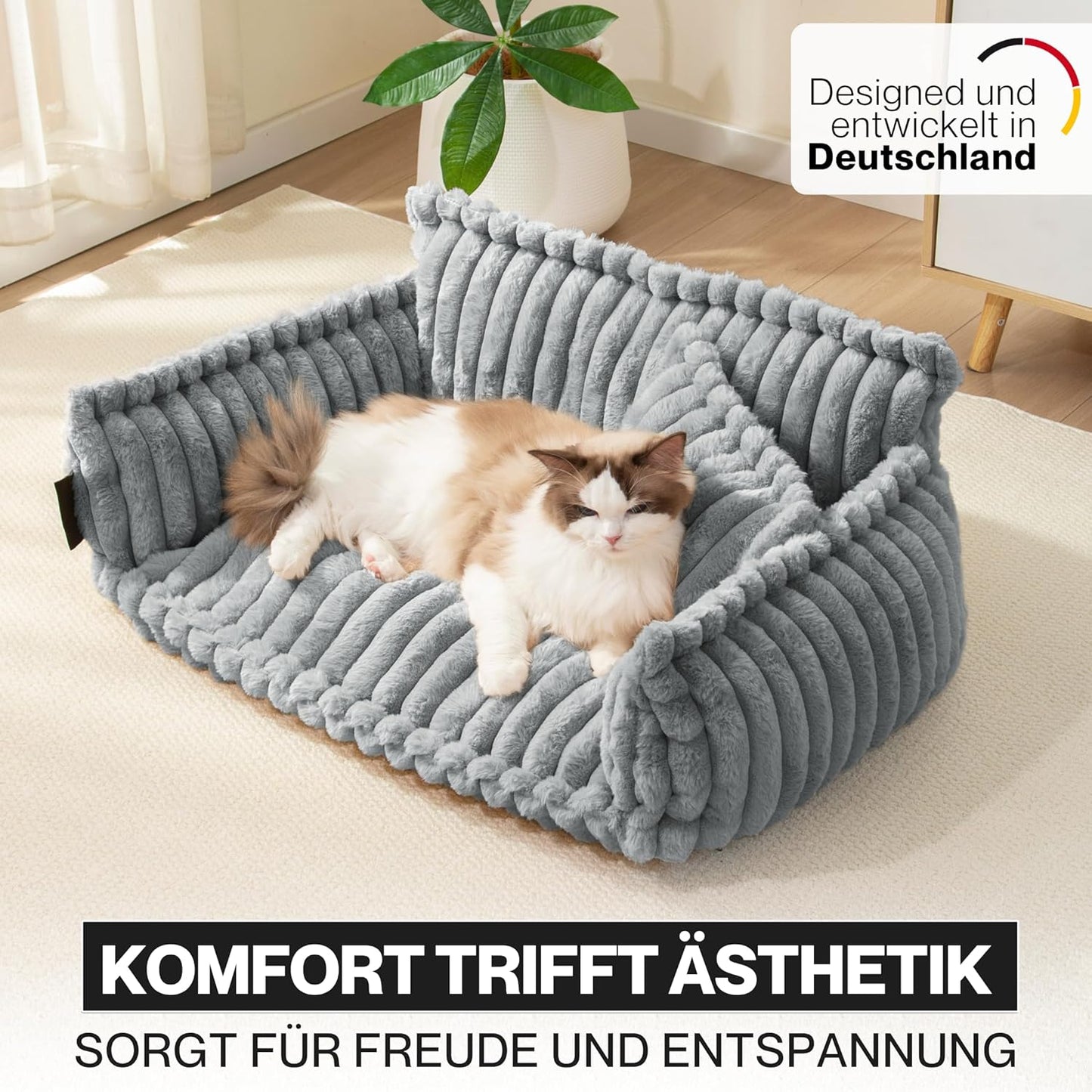 Haustiersofa im modernen Stil, Lichtgrau M (80cm)