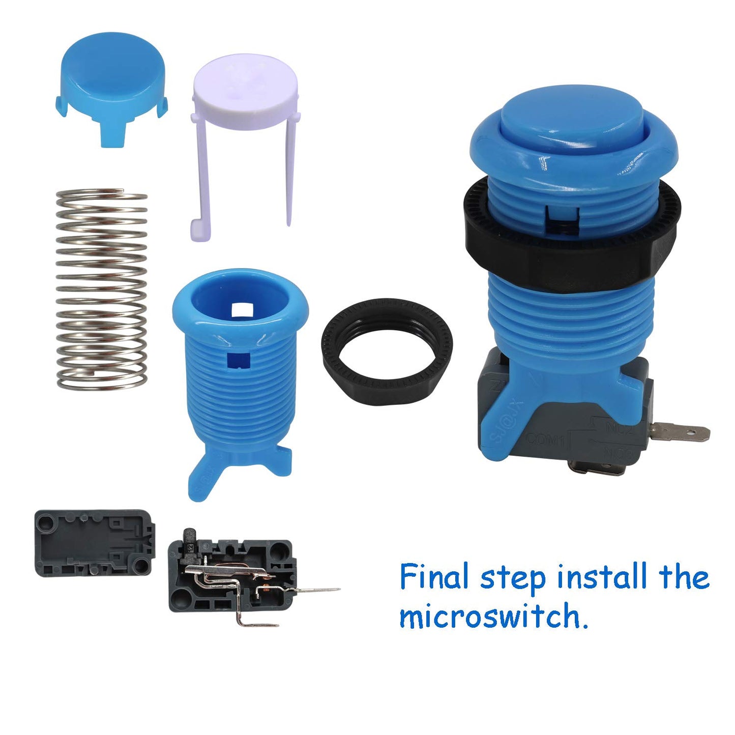 Arcade-Controller DIY Kit für 2 Spieler, Blue Red