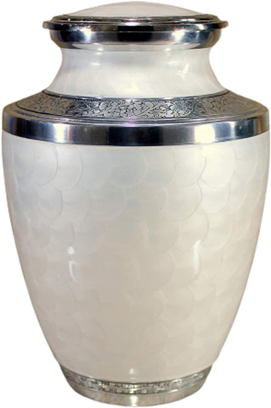 Metall-Urne mit Meenakari Design, Elfenbein