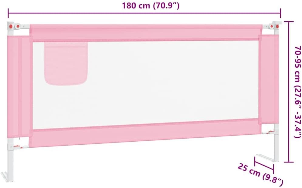 Bettschutzgitter für Kleinkinder, 180 x 25 cm Rosa