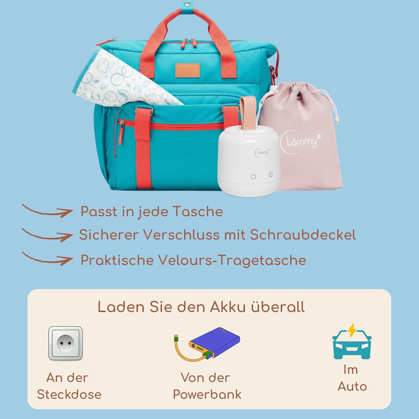 Tragbarer Flaschenwärmer