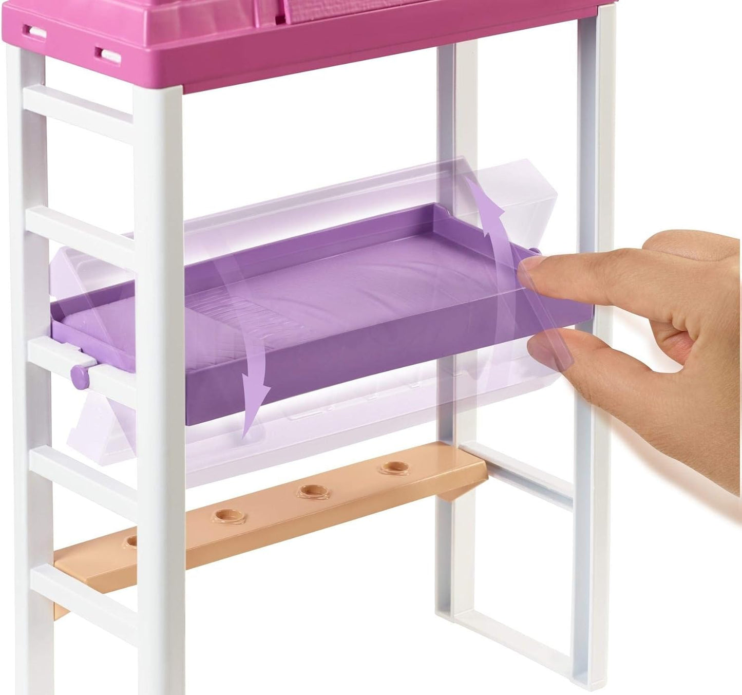 Deluxe-Set Möbel Hochbett mit Schreibtisch & Puppe, Hochbett mit Schreibtisch