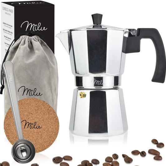 Espressokocher für 6 Tassen, Aluminium 6 Tassen (300ml)