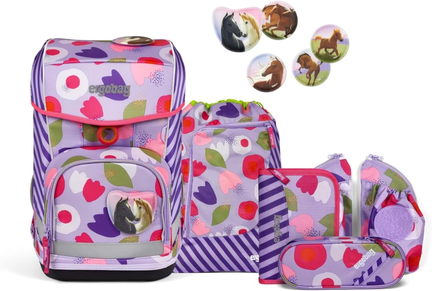 Schultaschen Set CUBO Light, Blütenzaubär - Lila Einheitsgrösse