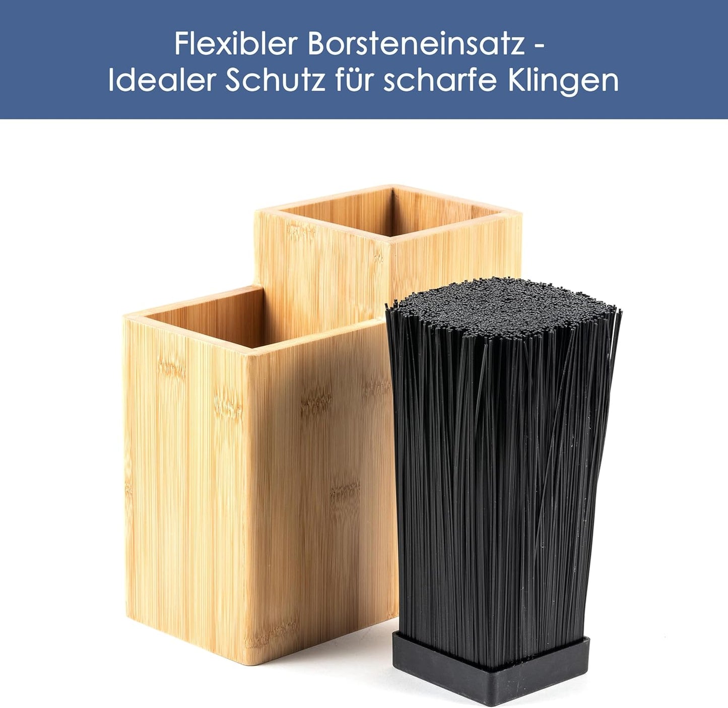 Messerblock mit Borsteneinsatz (ohne Messer), Quadratisch Gerade