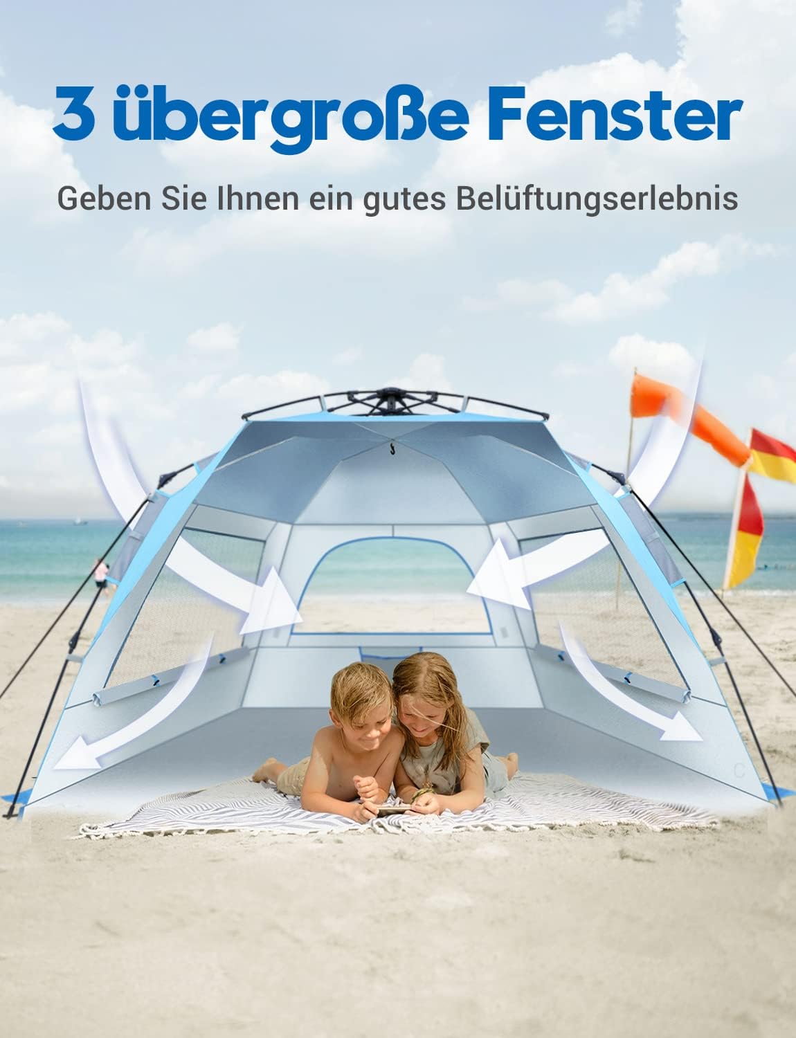Strandmuschel Quick-Up-Zelt