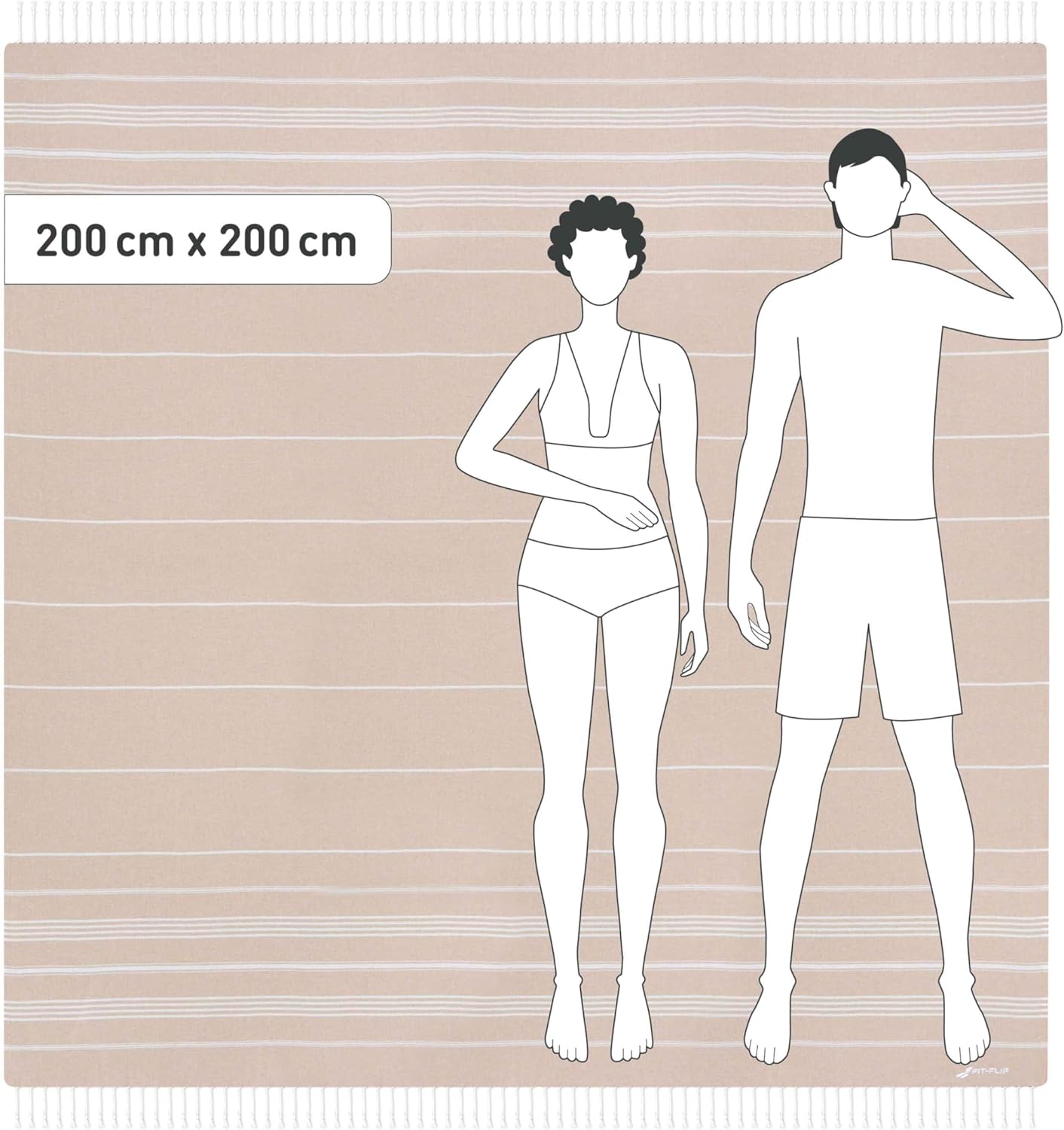 Hamamtuch, 200x200 cm, 24 Sand - Sultan 200 x 200 cm