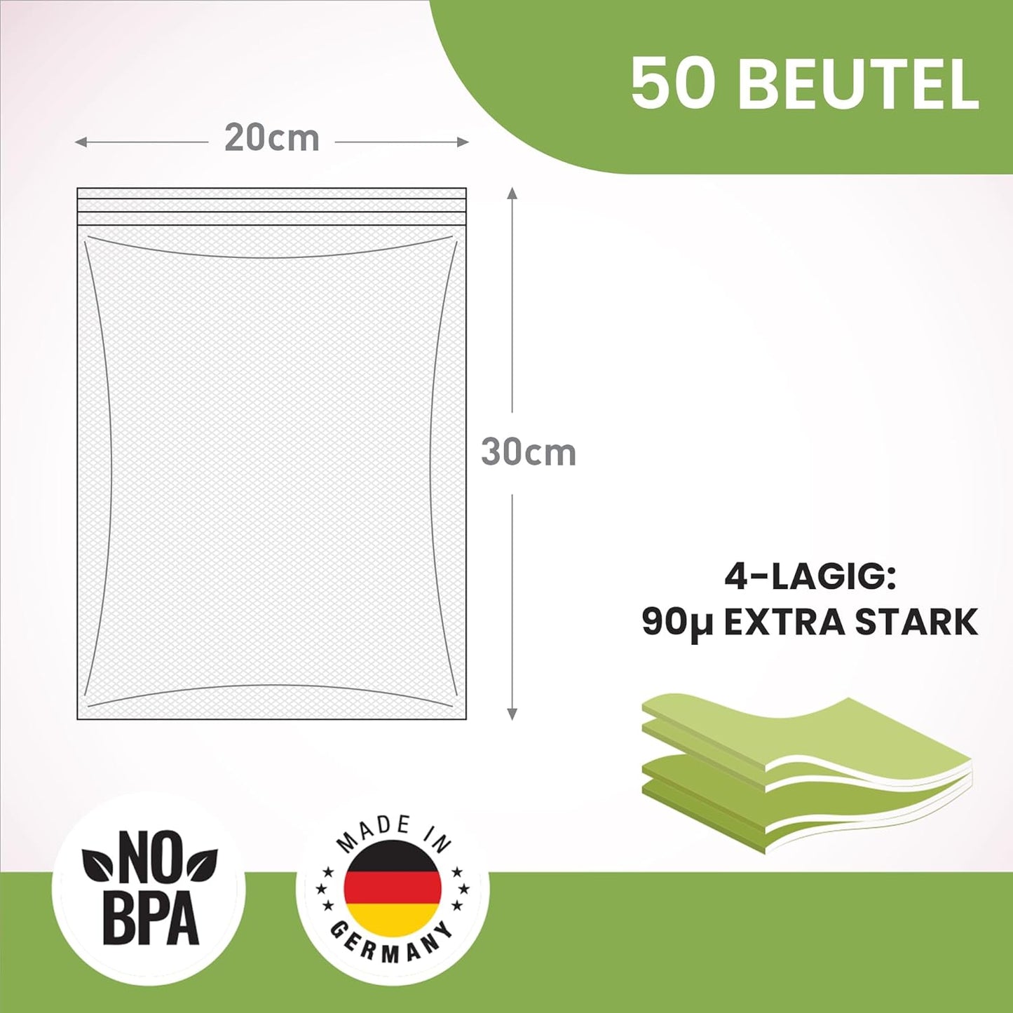 50 x Vakuumierbeutel, 20x30cm 50 Beutel