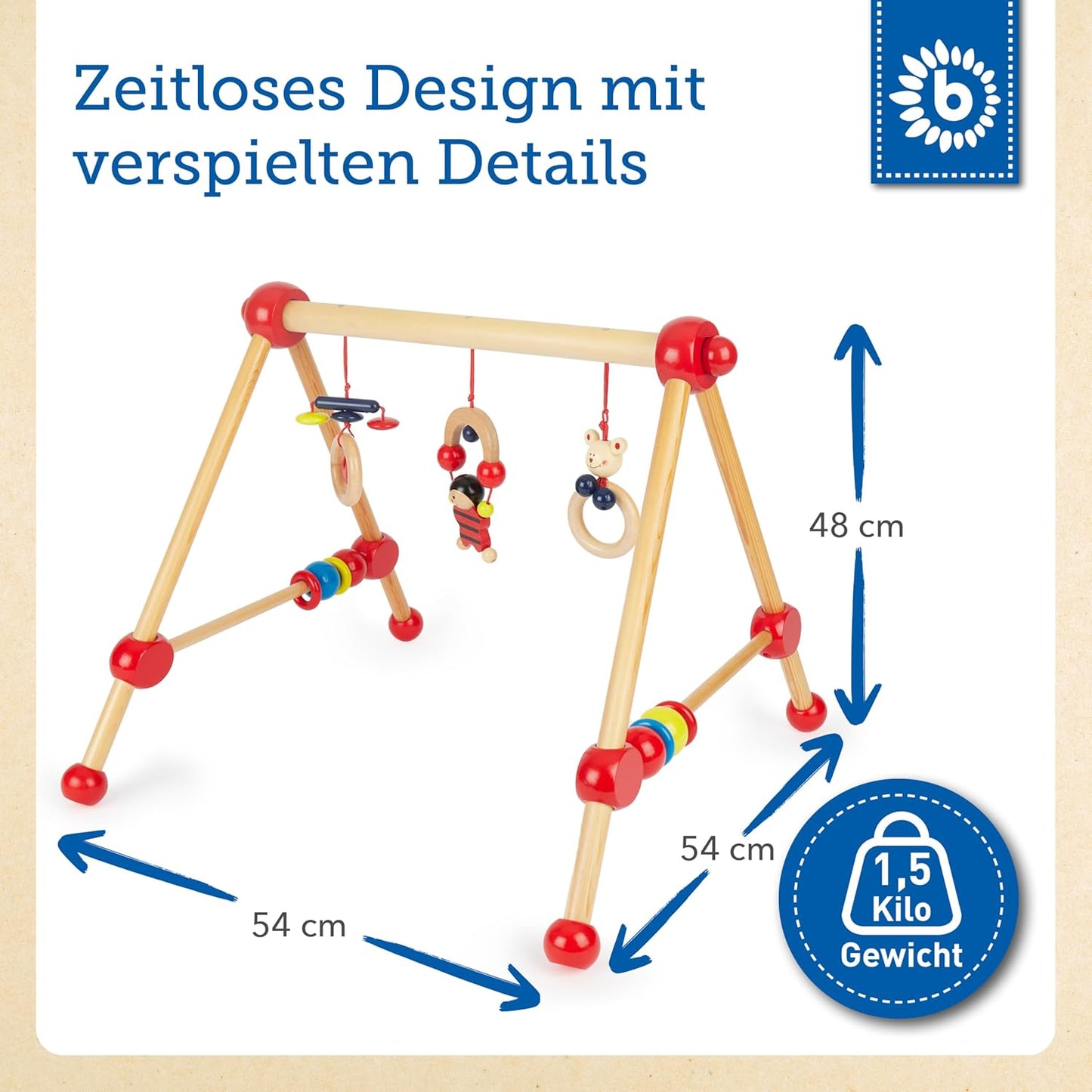 Spieltrapez für Baby mit Figuren & Kugeln, Rot Single