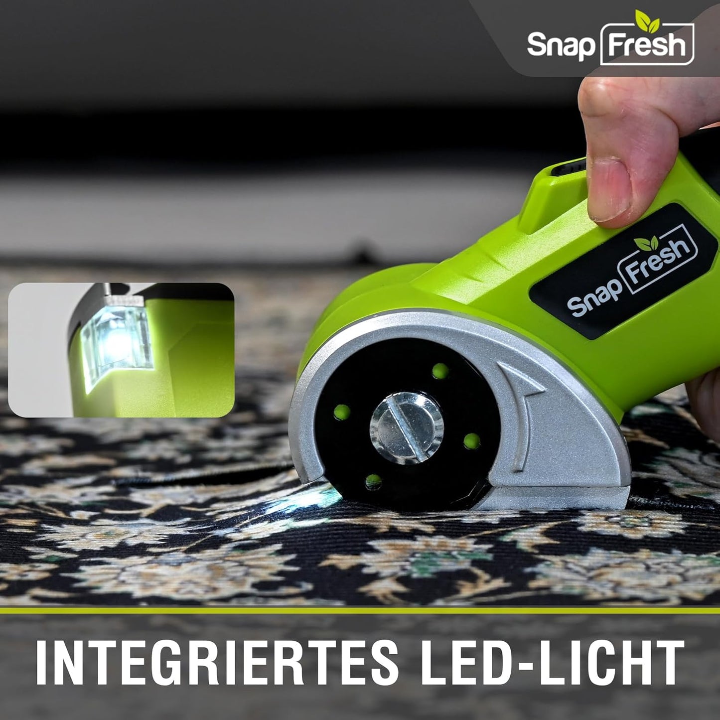 Akku Kartonschneider-Schere mit LED & Tasche, 27,5 cm