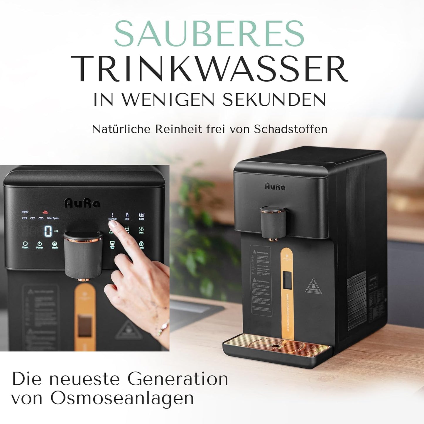 Osmose-Wasserfiltersystem ohne Tank, Mit Festwasseranschluss Schwarz