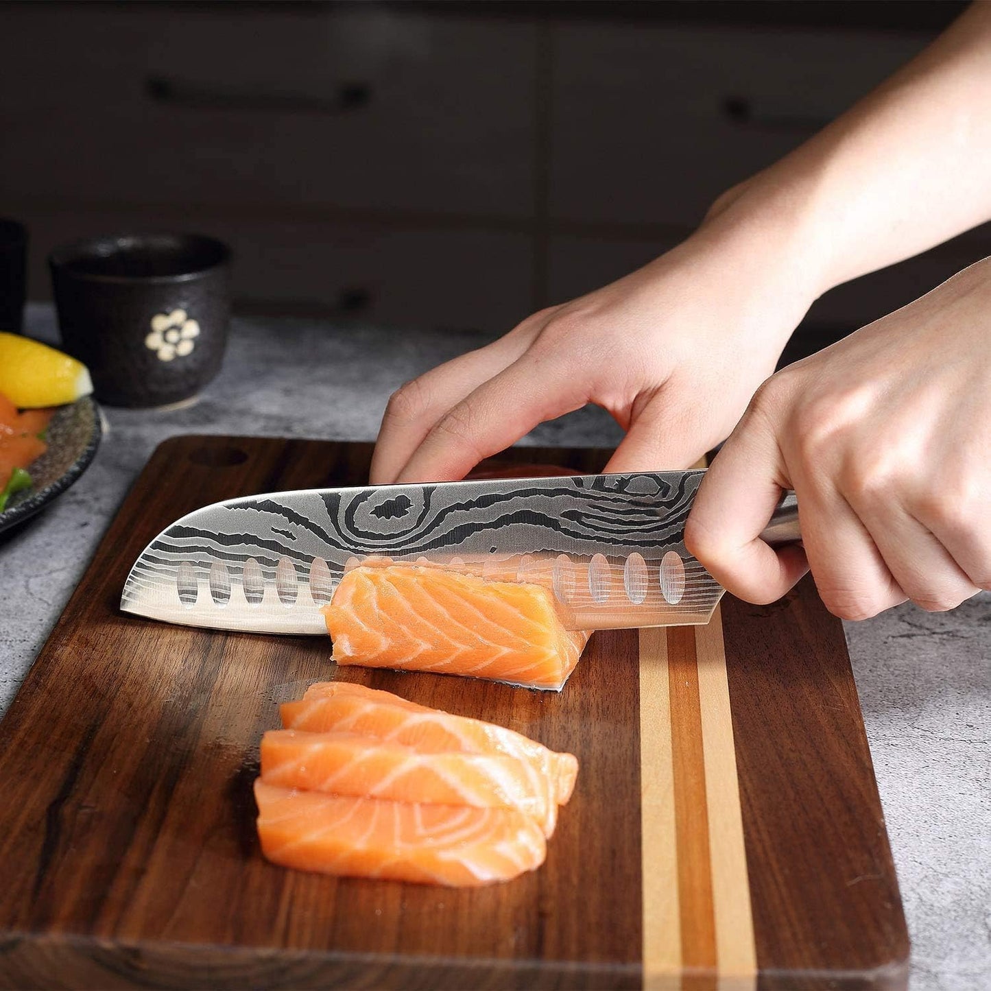Santokumesser AU D2, 7" D2 Santoku Messer