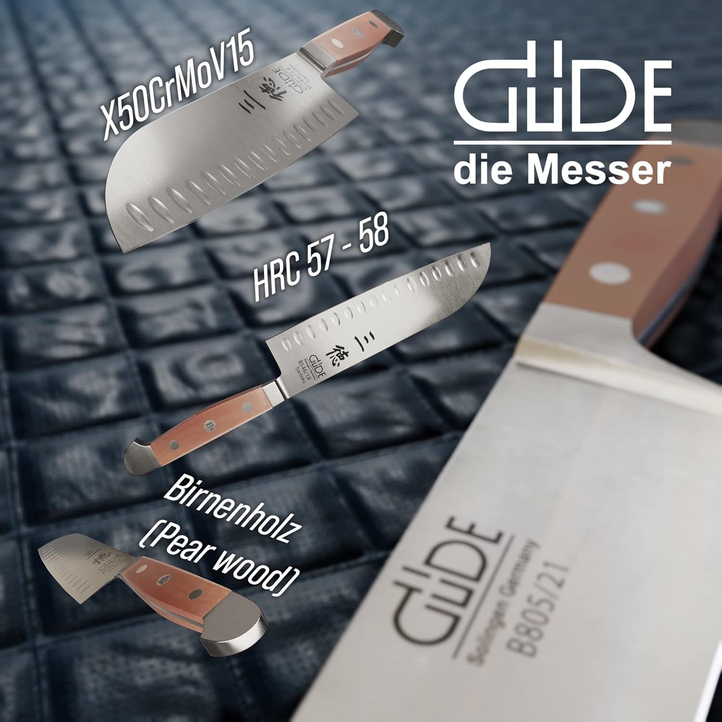 B546/18 Santokumesser, Birnenholz 18 cm - Kulle