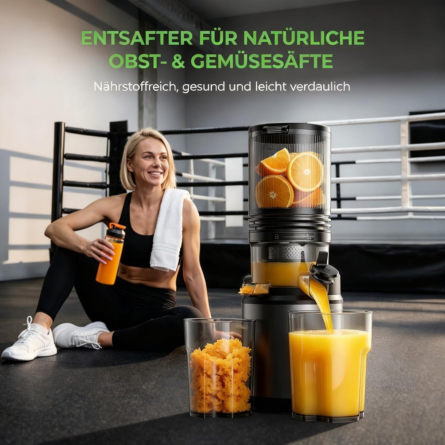 Kaltpress-Entsafter, Titanium Gray
