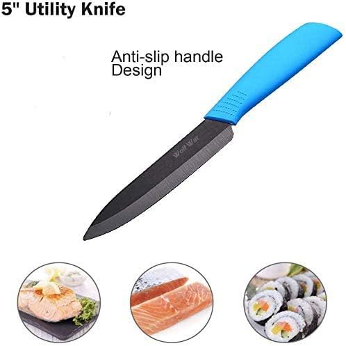 5-teiliges Keramikmesser-Set mit Schäler, Farbe