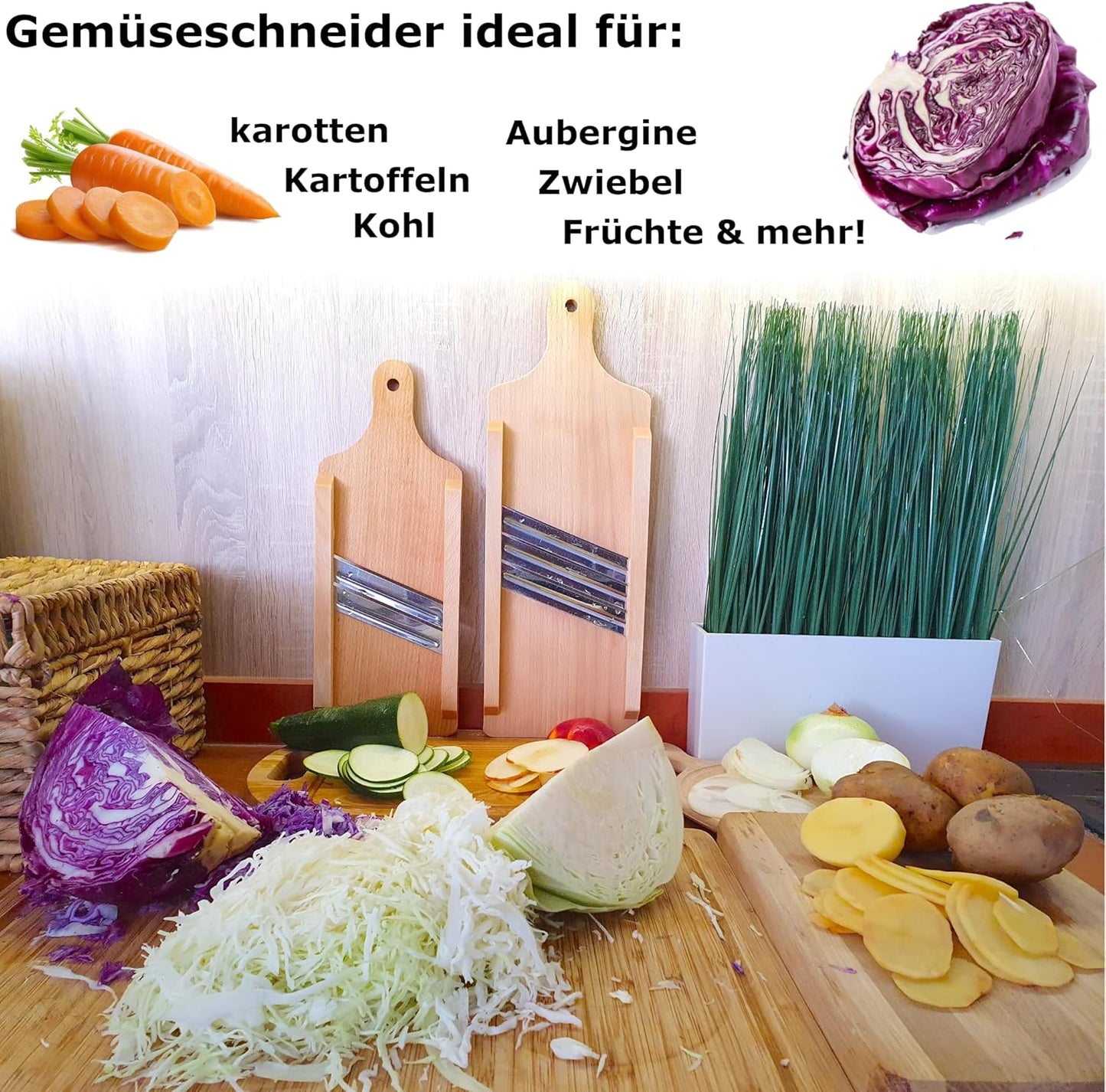 Gemüsehobel mit 3 Klingen
