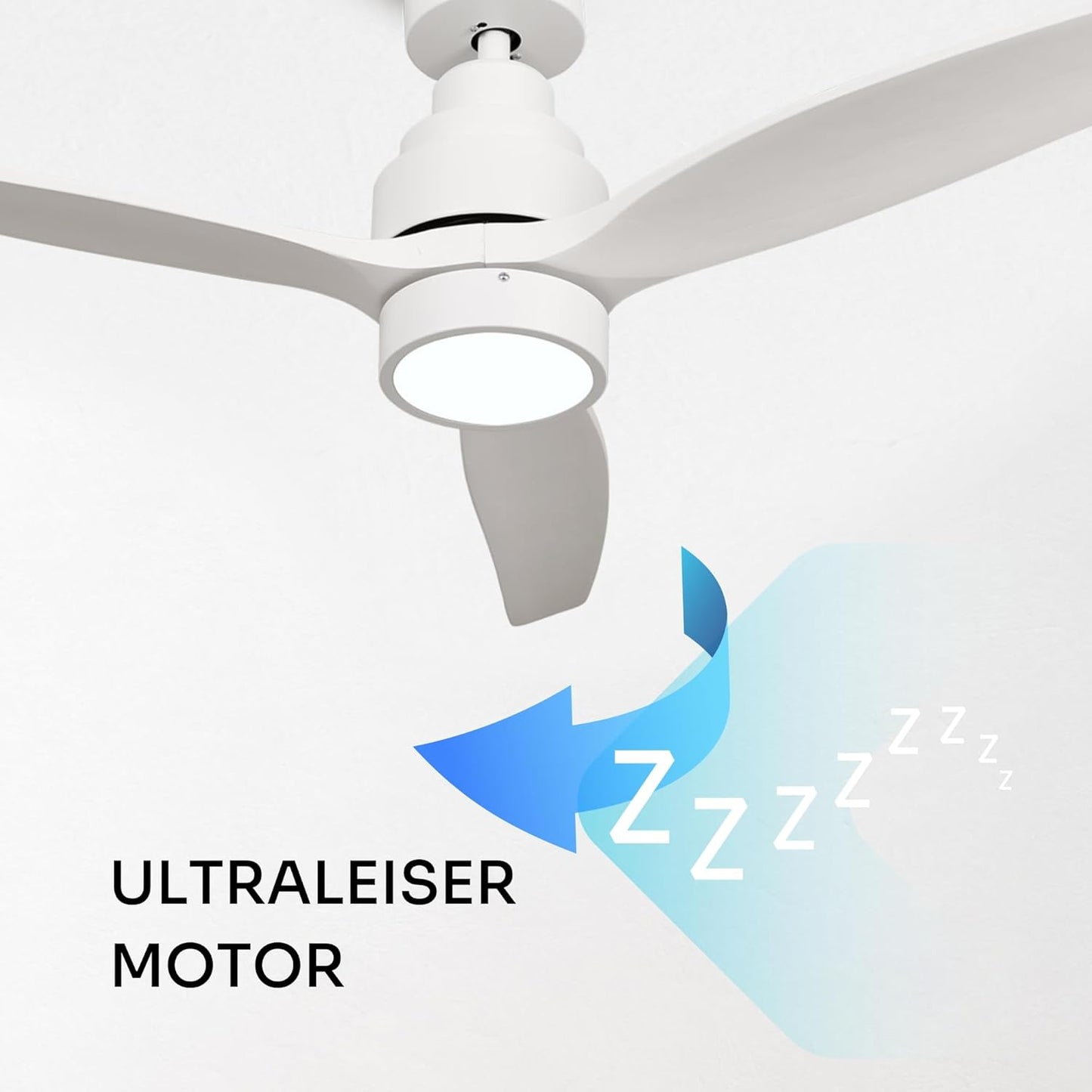 Deckenventilator mit Fernbedienung, Ohne Licht Weiss