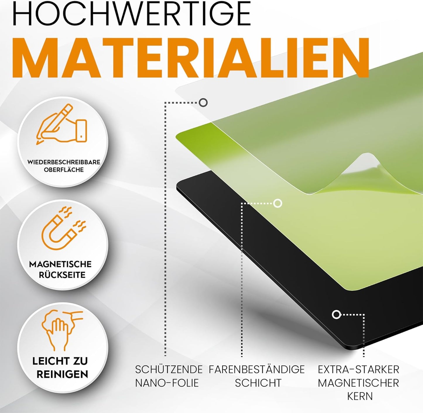Beschreibbare Magnete & Zubehör für Scrum & Kanban, 416 Teile Set