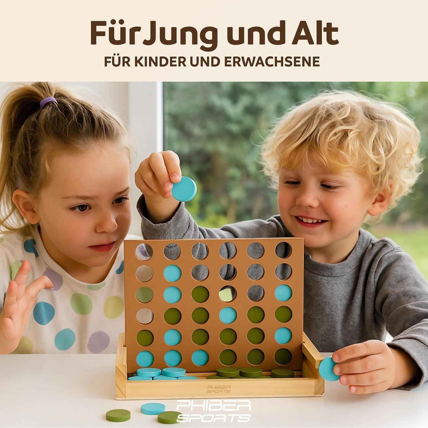 Holz Spielesammlung Wackelturm, Mikado, Tic Tac Toe