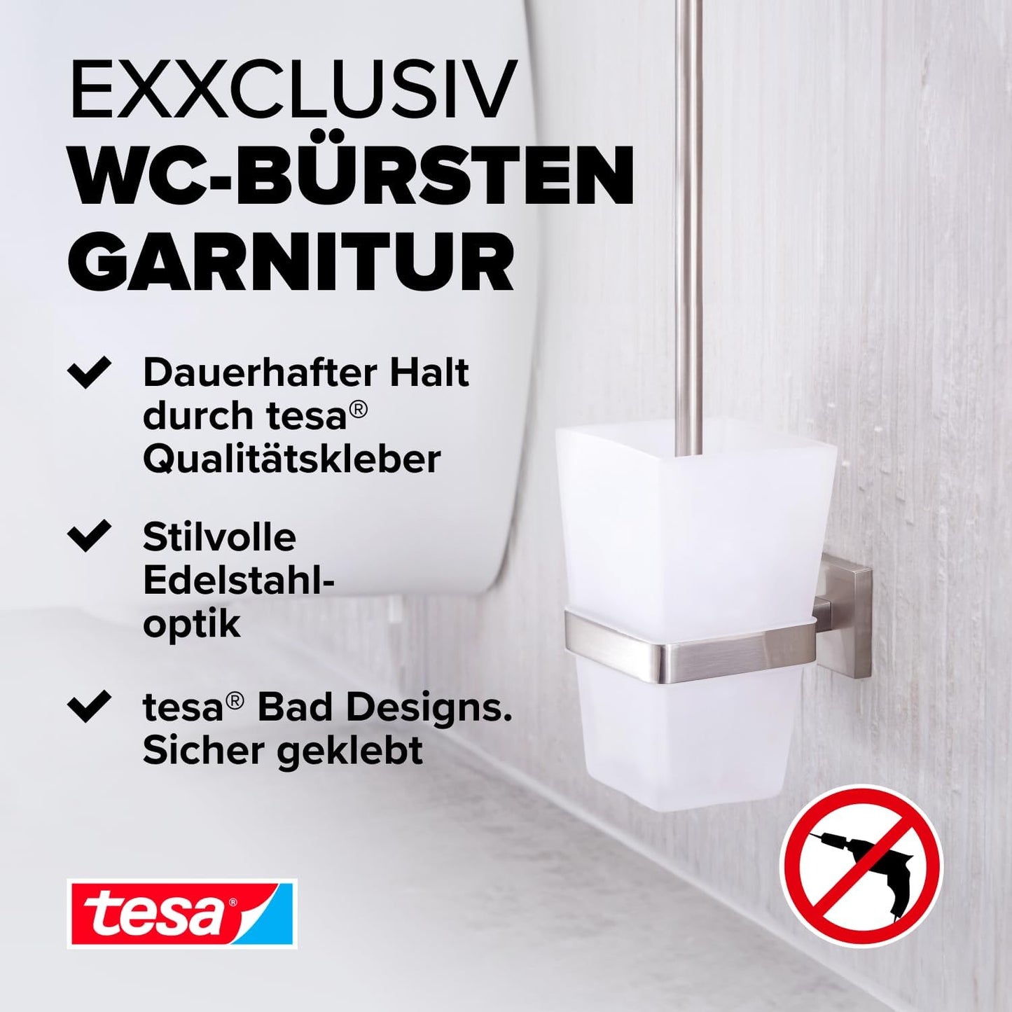 EXXCLUSIV WC-Bürstengarnitur, Toilettenbürstenhalter