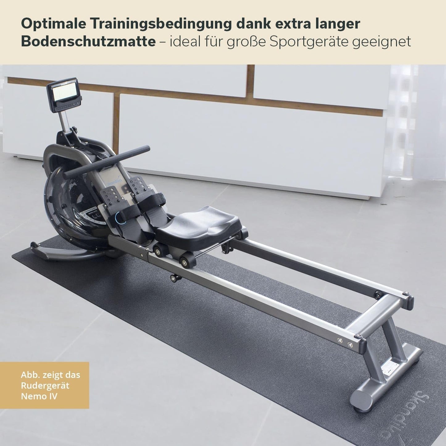 Bodenschutzmatte für Fitnessgeräte, 230 x 65 cm