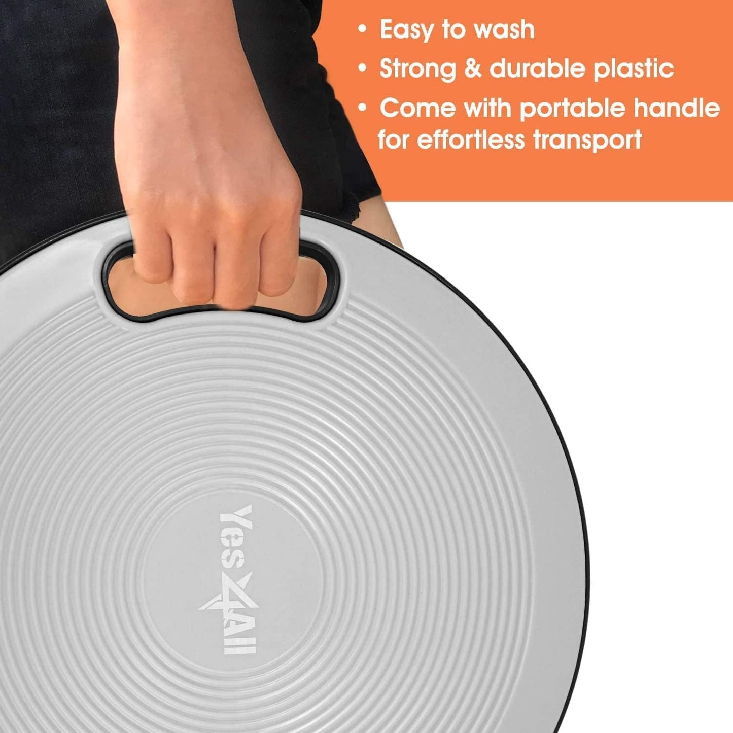 Balance Board mit rutschfester Oberfläche, Silber - Standard 40cm Kunststoff
