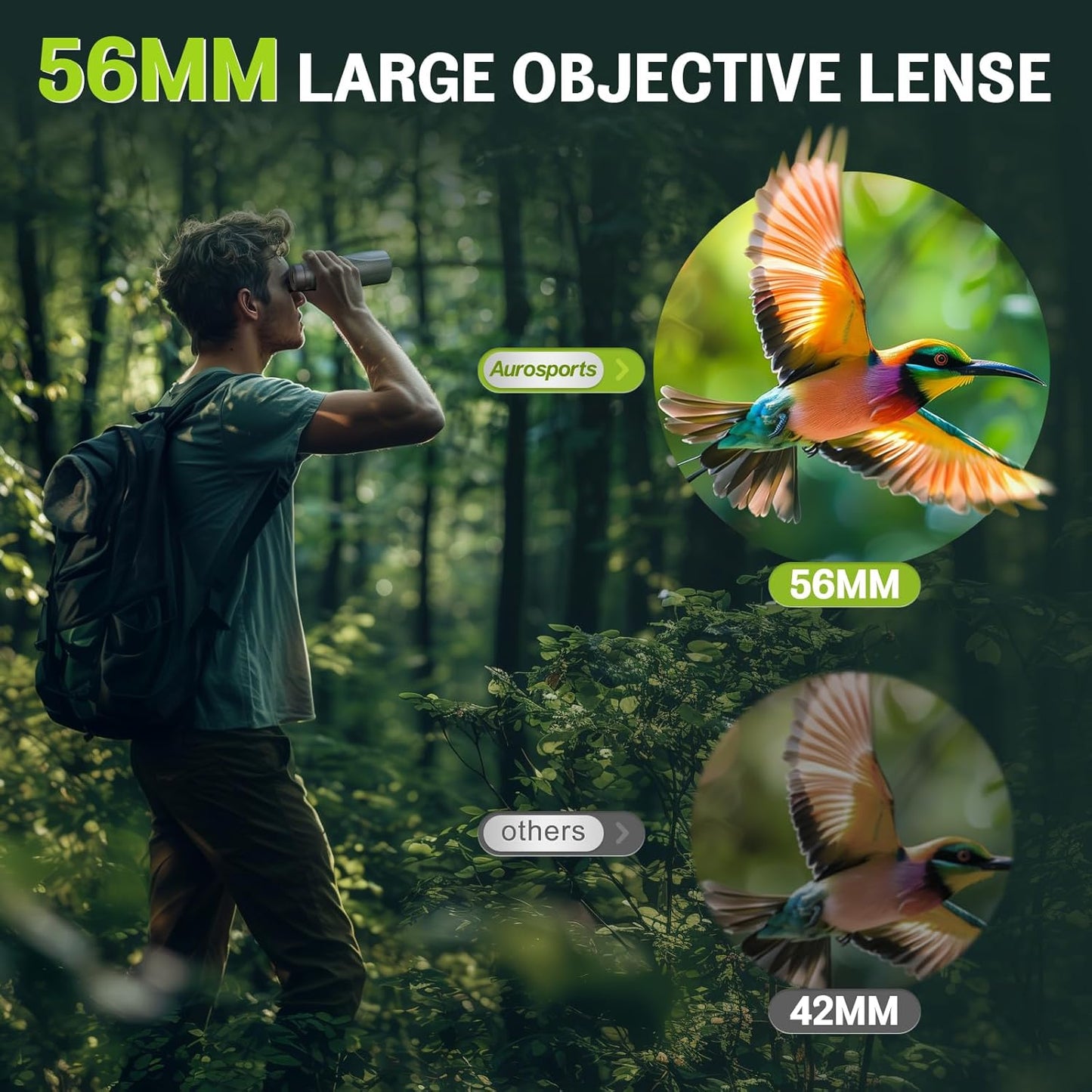 15x56 HD Fernglas für Erwachsene, Grün