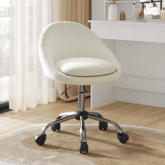 Ergonomischer Drehstuhl, Beige Samt