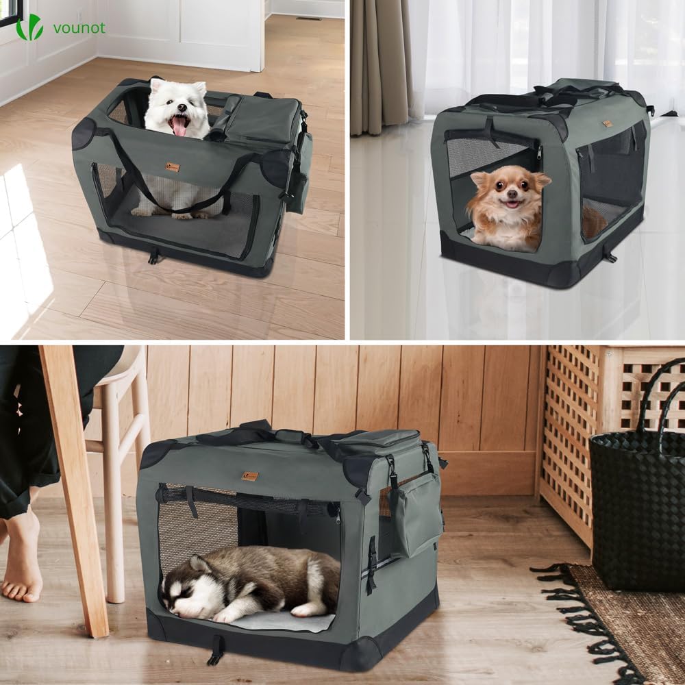 Faltbare Transporttasche für Hunde, L 60 x B 44 x H 44 cm Grau
