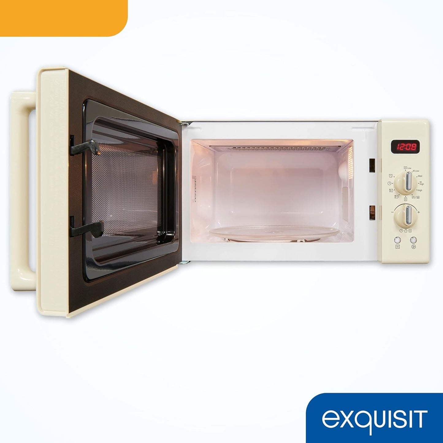 Retro RMW720-3GDIG Mikrowelle mit Grill & Auftaufunktion, Creme