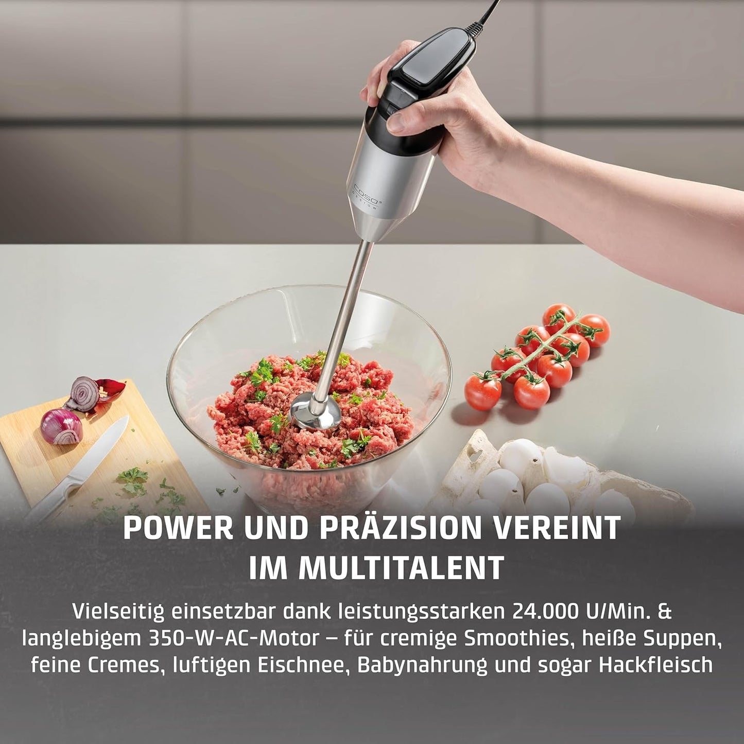 HB 2400 Pro XL Stabmixer mit Zubehör, Stablänge 29 cm 350 Watt