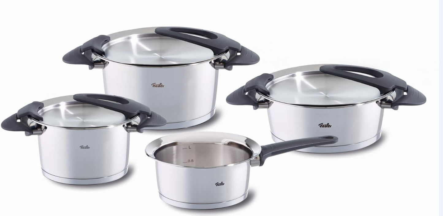 Intensa Edelstahl-Topfset (4-teilig) Induktion geeignet, 4-teilig 2 Kochtöpfe, 1 Bratentopf, 1 Stielkasserolle