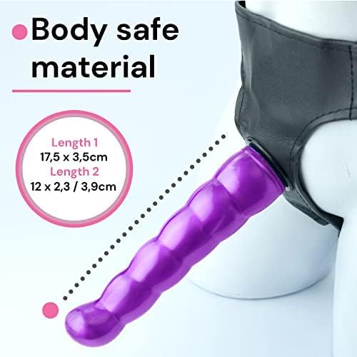 Strap-On Set mit 2 Dildos, D24-10, Violett