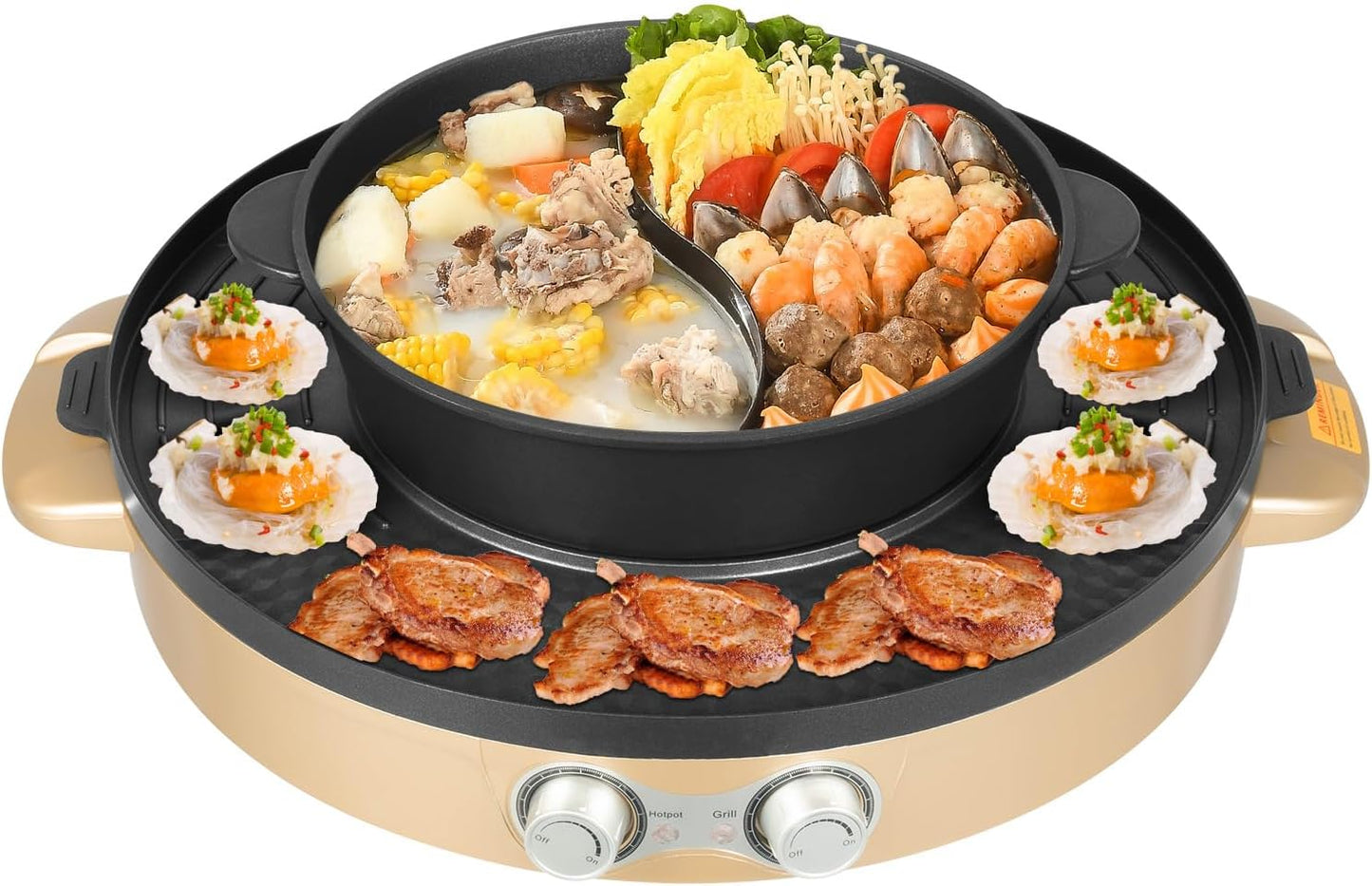 Elektrischer Hot Pot mit Grillplatte