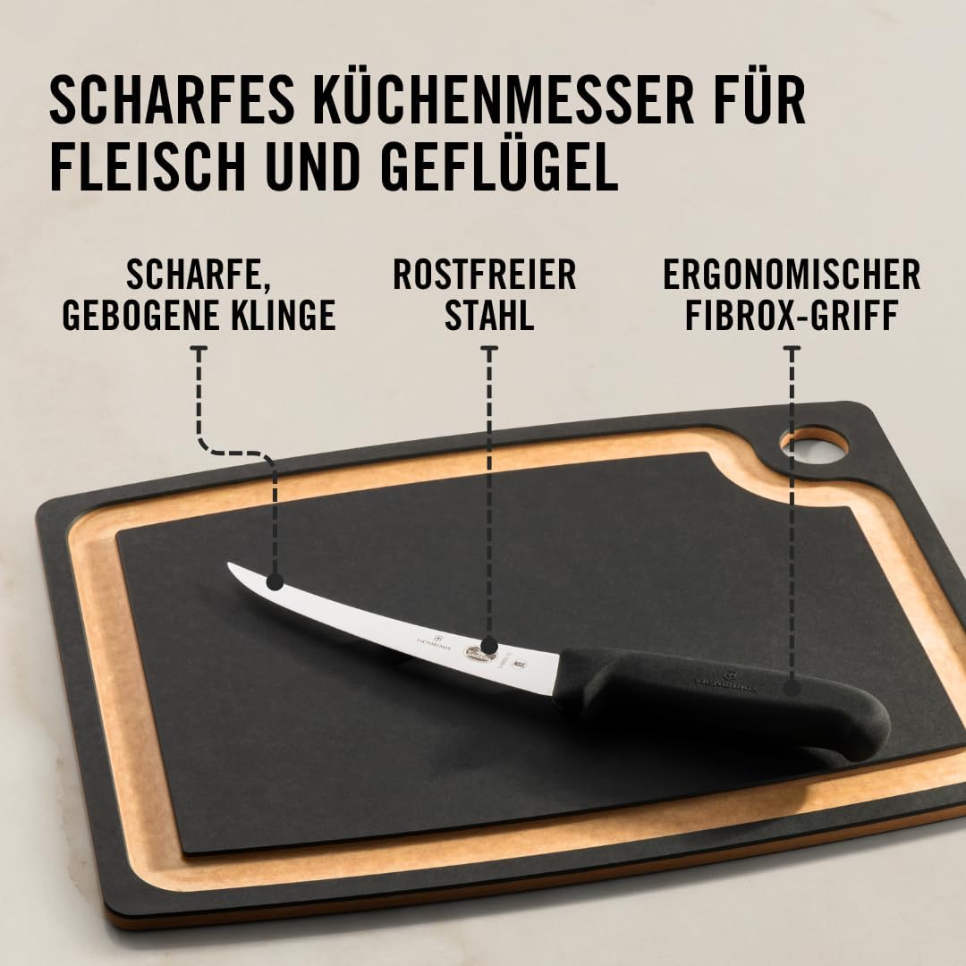Fibrox Ausbeinmesser mit gebogener Klinge, Steife Klinge