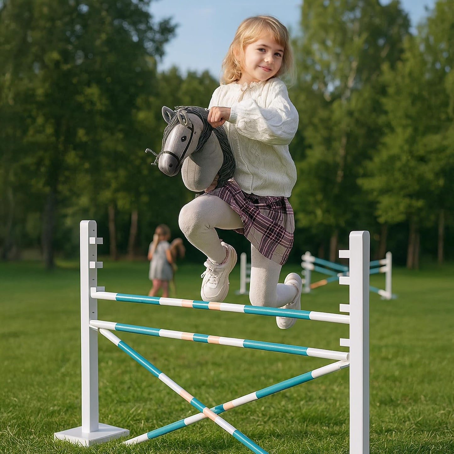Hobby Horse Steckenpferd mit Zaumzeug & Leine