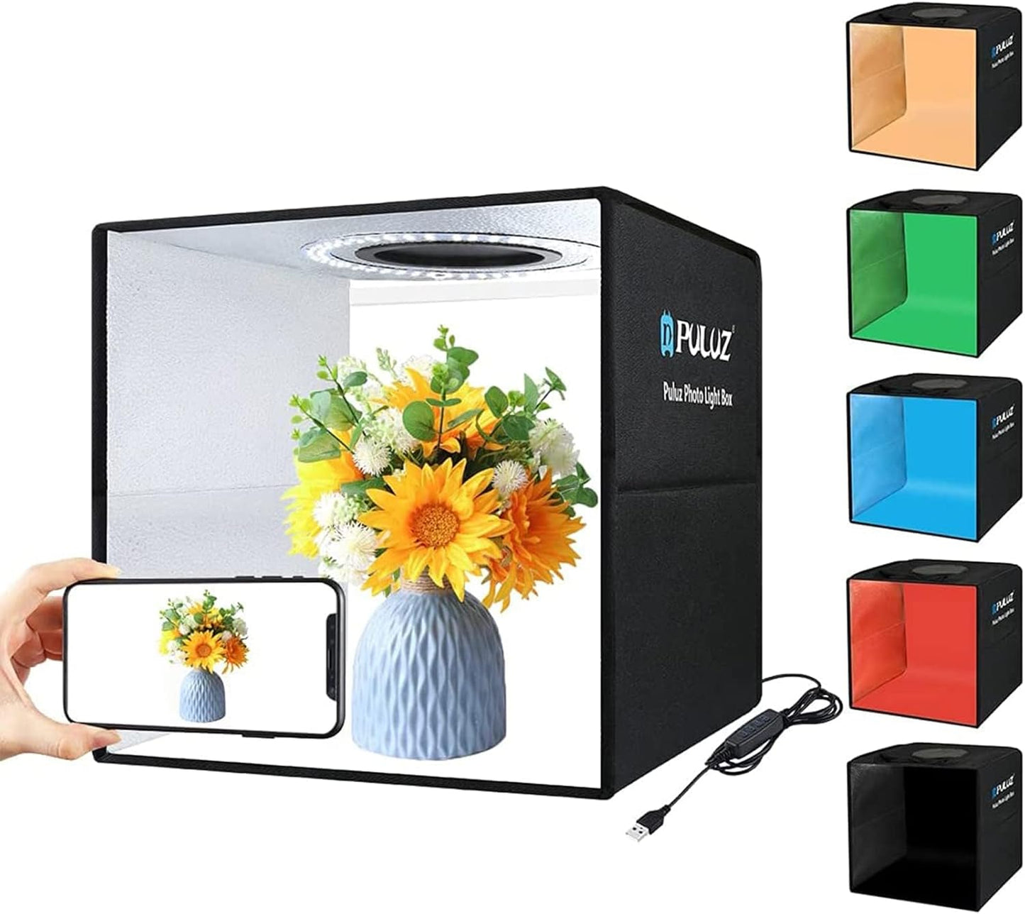 Fotostudio mit integrierter LED-Beleuchtung, 30x30 cm
