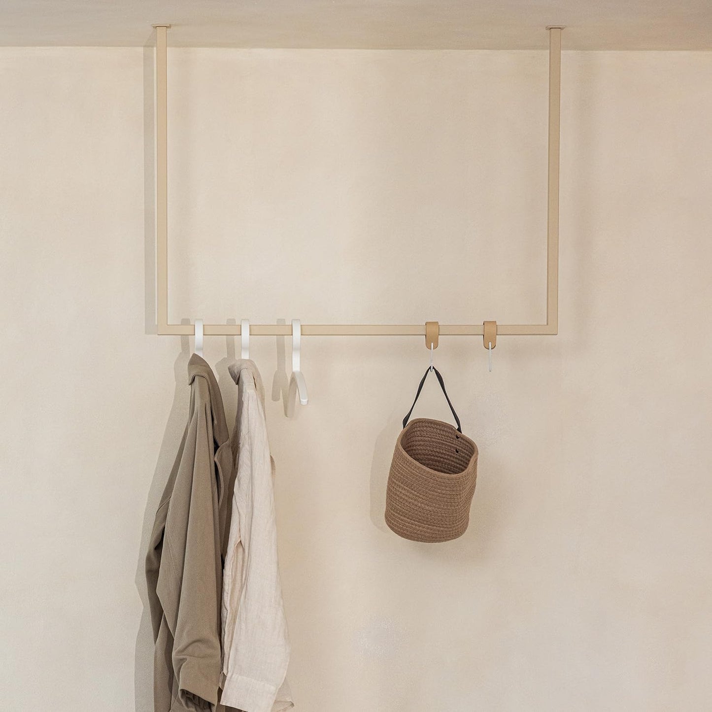 Kleiderstange mit Deckenmontage, 60x120 cm, 60 x 120 cm Cashew