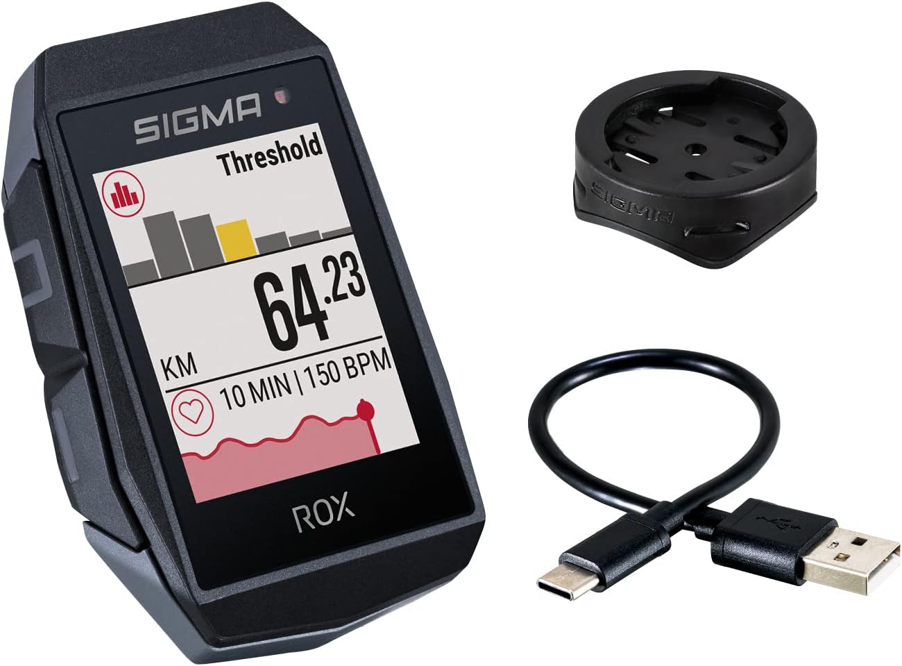 Fahrradcomputer ROX 11.1 EVO HR mit GPS & Herzfrequenzmessung, Einheitsgrösse, Schwarz