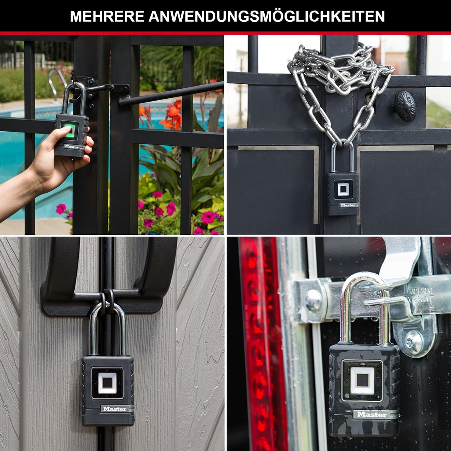 Vorhängeschloss 4901EURDLHCC mit Fingerabdruckerkennung, Medium Bügel + Biometrisch (Fingerabdruck)