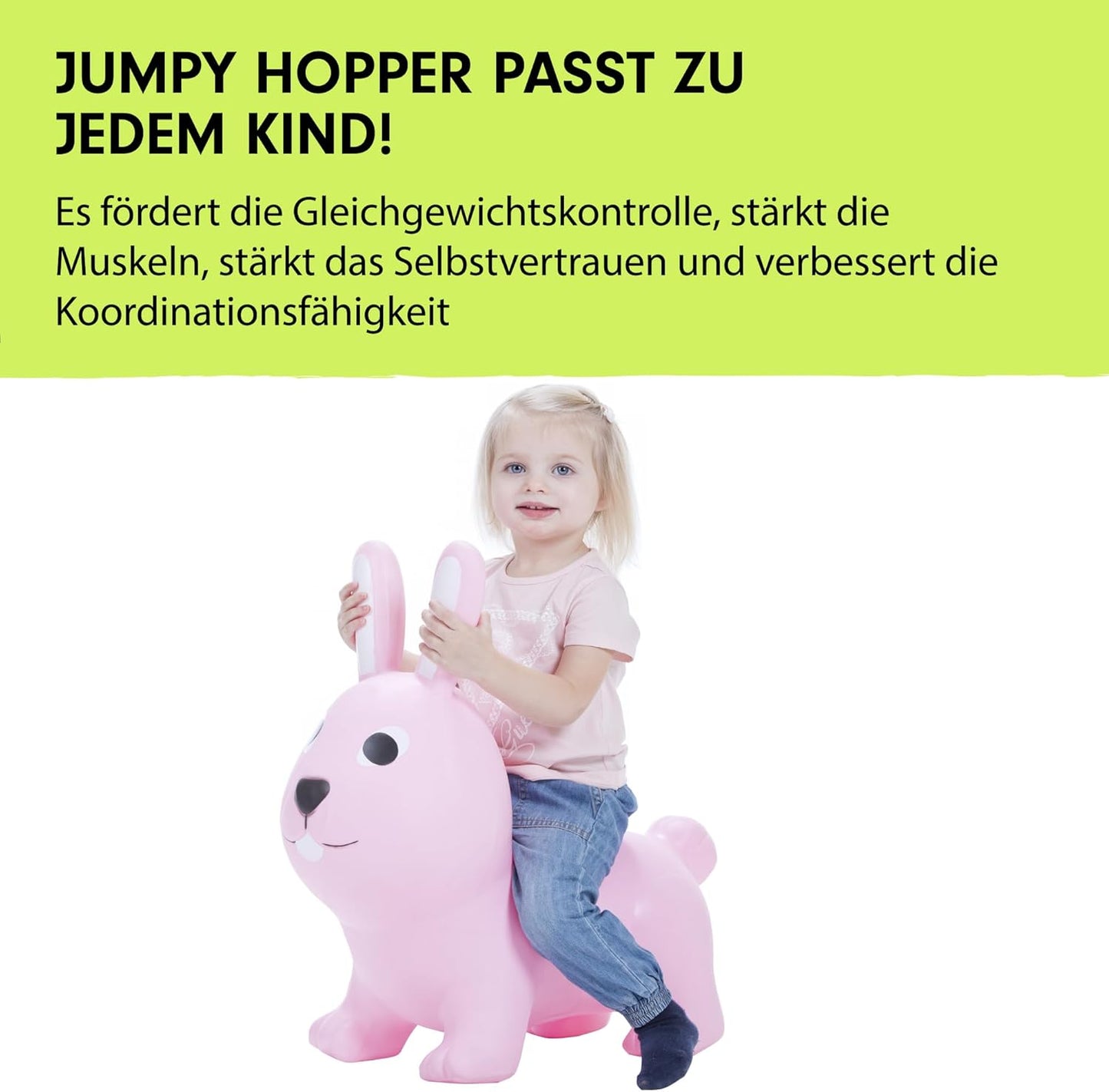 Aufblasbares Hüpftier Hase, Hellrosa