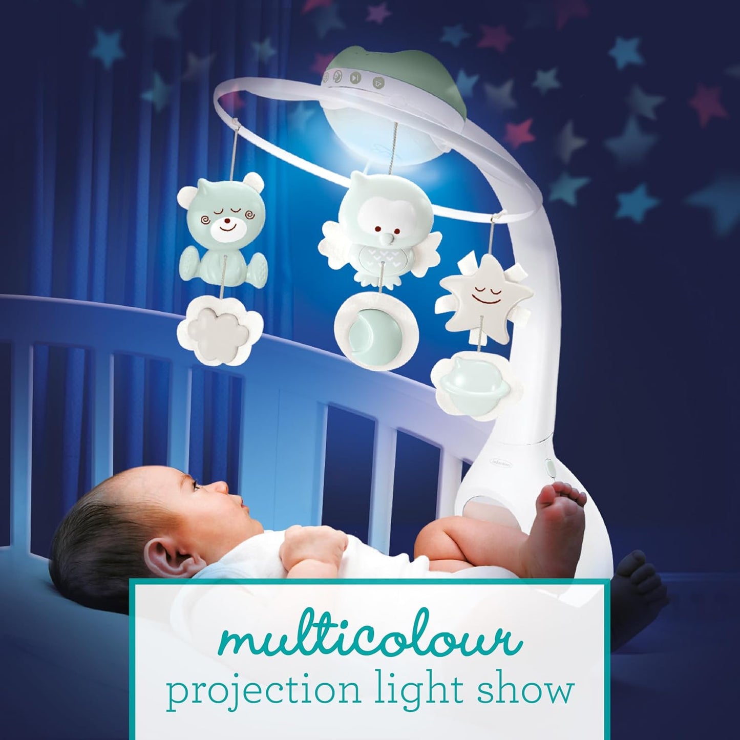 3-in-1 Musik-Mobile mit Licht & Weckmodus, Sage